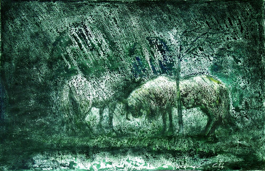 Konie w deszczu Stefan Centomirski Sybirak